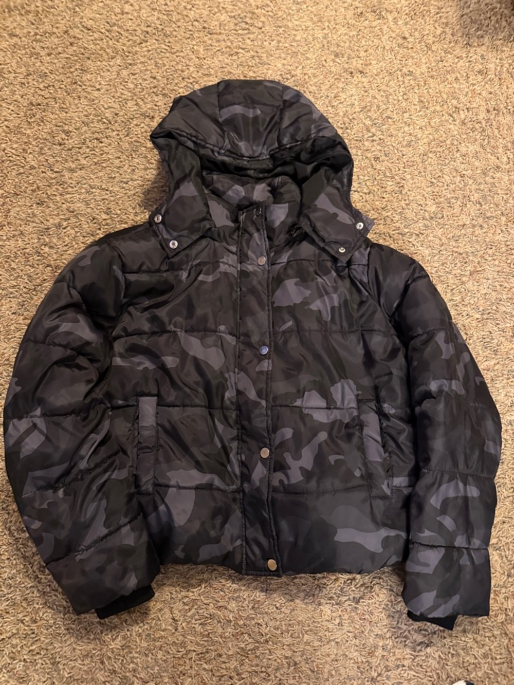 Sebby Black and Gray Quilted Jacket